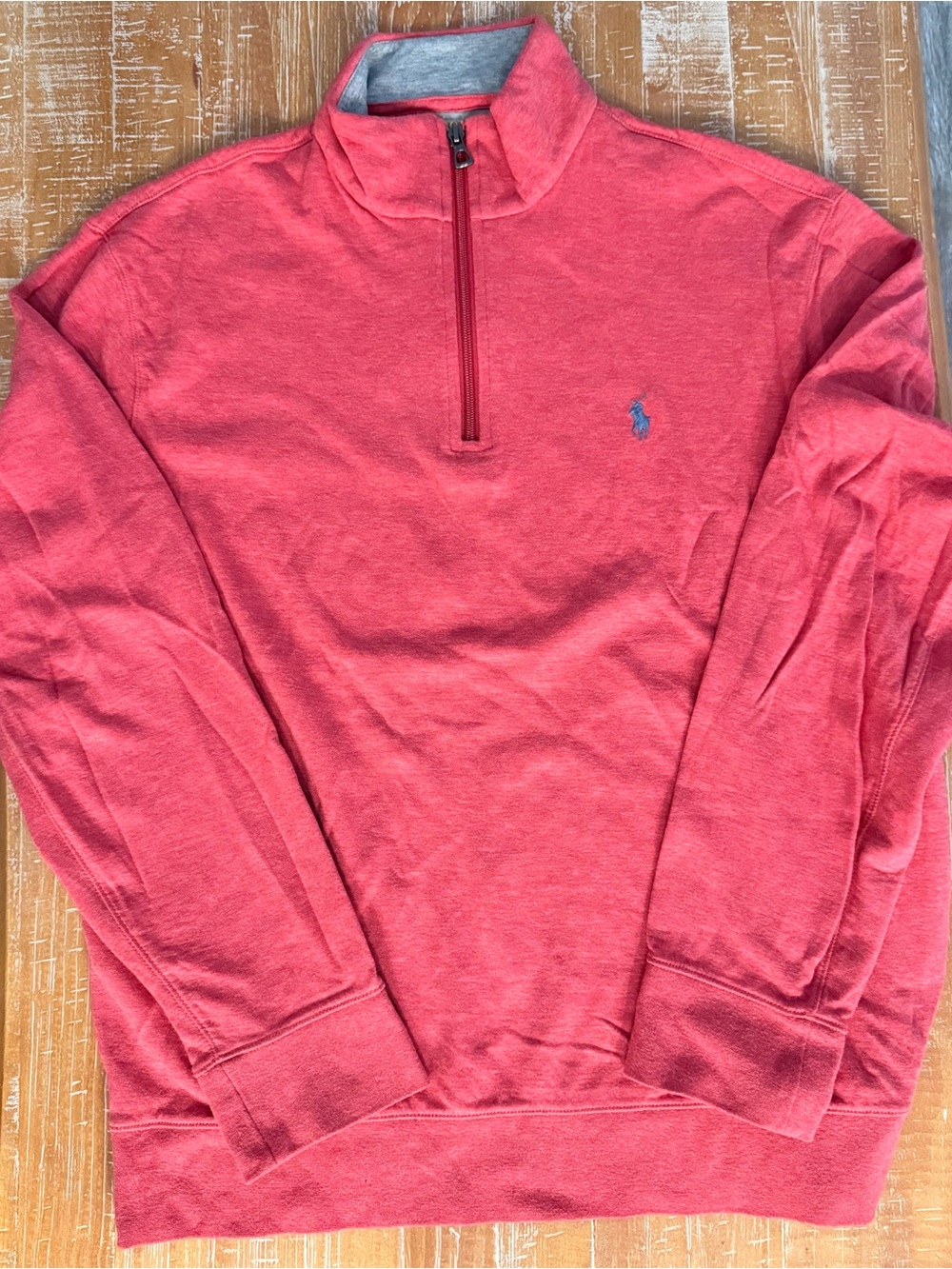 Polo by Ralph Lauren Heather Gray and Red Pullover zipup pullover Size L Unisex!